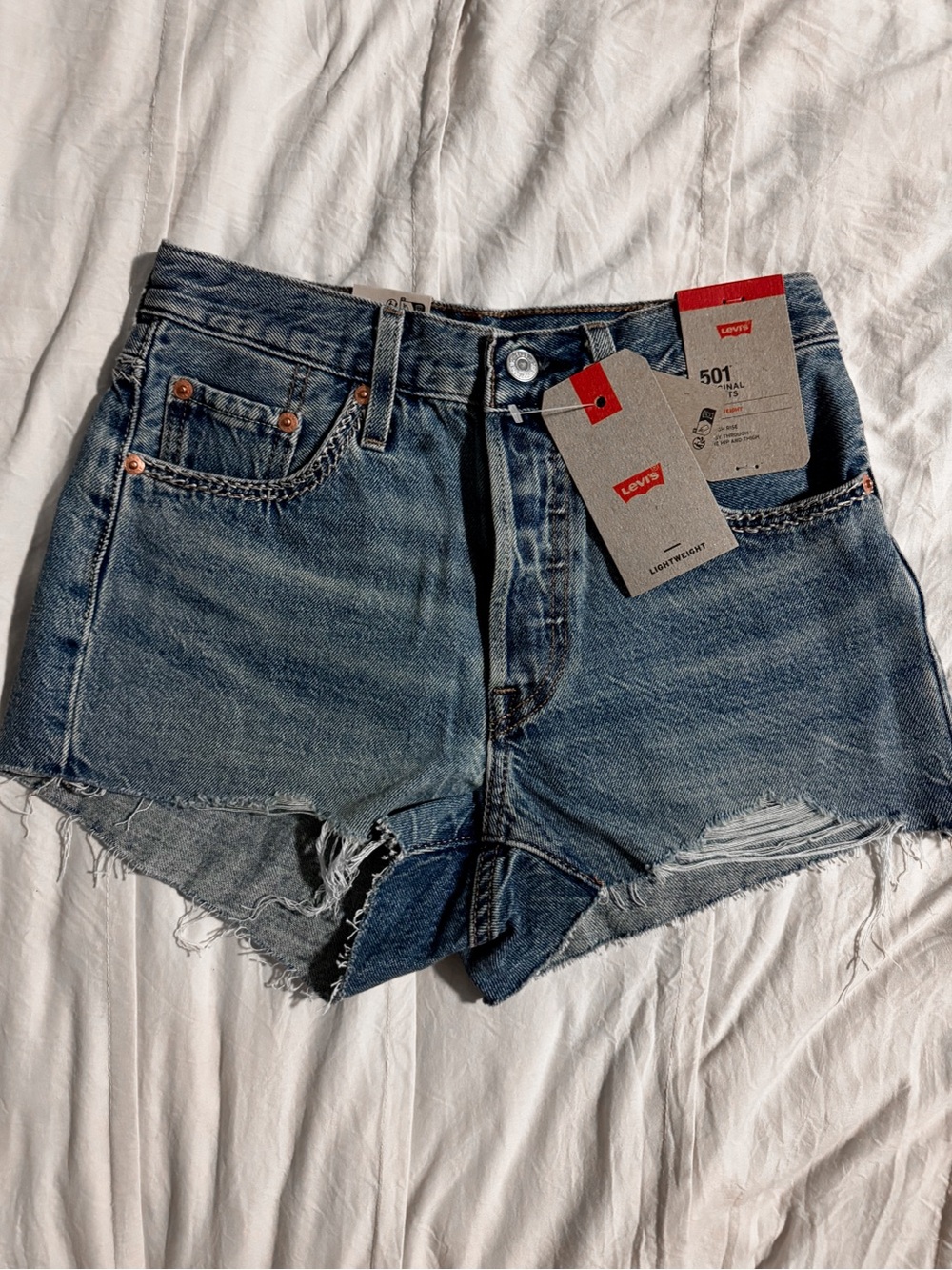 Levi's 501 Original Lightweight Shorts Cutoff Denim - Blue